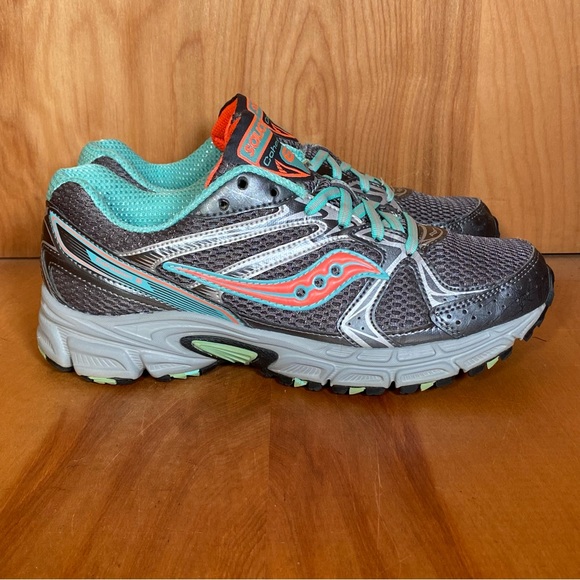 Saucony Shoes - Womens 8.5 Saucony Cohesion 6 Athletic Shoes Grey Orange SEF1088